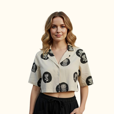 Women Rayon Oversized Shirt Korean Casual Short Sleeve Loose Fit Top